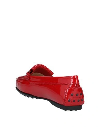 Shop Tod's Woman Loafers Red Size 5 Soft Leather