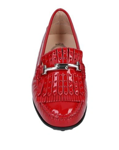 Shop Tod's Woman Loafers Red Size 5 Soft Leather