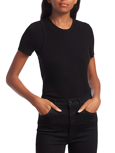 Shop Helmut Lang Double Layer T-shirt In Black