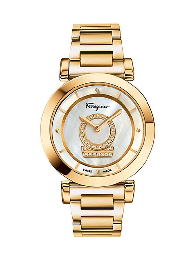 Shop Ferragamo Minuetto Diamond-accented Watch