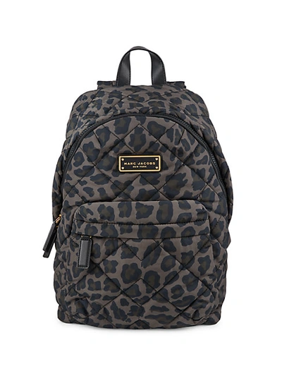 Shop Marc Jacobs Quilted Print Backback In Black Ivory