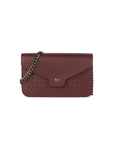 Shop Longchamp Mademoiselle Leather Wallet On Chain In Brandy