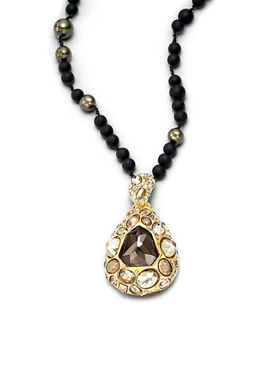 Shop Alexis Bittar Black Onyx & Shell Pearl Sparkle Pendant Necklace