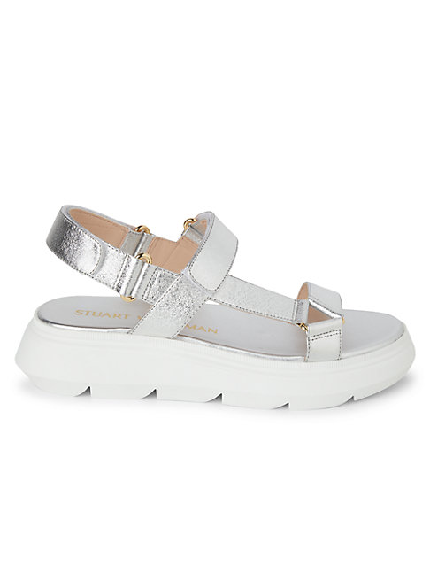stuart weitzman silver platform sandals