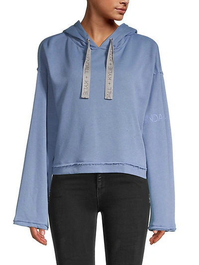 Shop Kendall + Kylie Solid Cropped Hoodie In English Manor