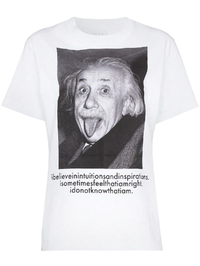 Shop Sacai Einstein-print T-shirt In White