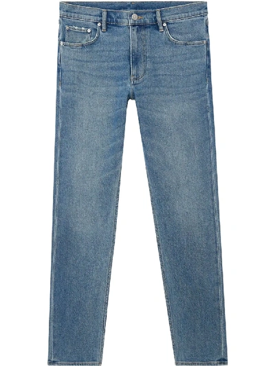 Shop Burberry Text-print Slim-fit Jeans In Blue