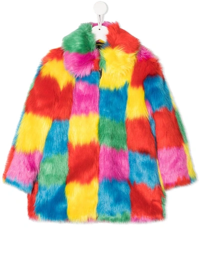 Shop Stella Mccartney Teen Faux Fur Coat In Yellow