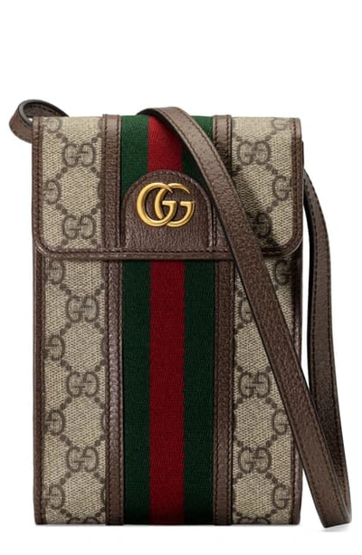Shop Gucci Mini Ophidia Gg Supreme Canvas Messenger Bag In Beige