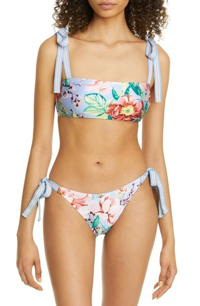 Shop Zimmermann Bellitude Floral Two-piece Swimsuit In Cornflower Floral