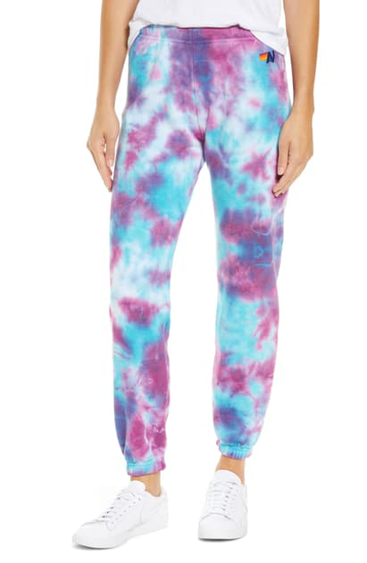 Aviator Nation Tie-dyed Sweatpants In Tie Dye Turquoise | ModeSens