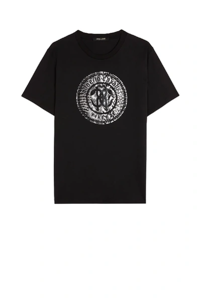 Shop Roberto Cavalli Animalia Badge Print T-shirt In Black