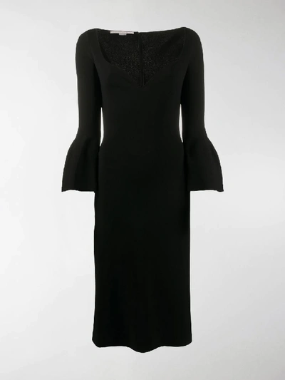 Shop Stella Mccartney Sweetheart-neckline Shift Dress In Black