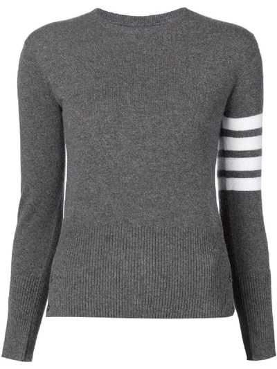 Shop Thom Browne Cashmere Cardigan In Grey