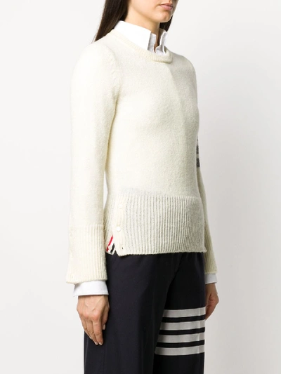 Shop Thom Browne Wool Sweater In White