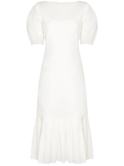 Shop St Agni Kazumi Open-back Midi Dress In White