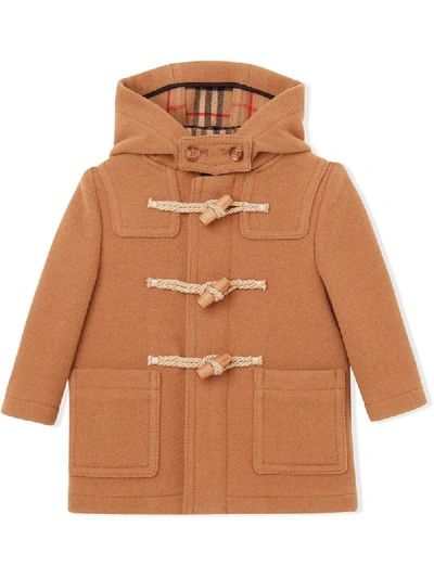 Shop Burberry Double-faced Duffle Coat In Brown