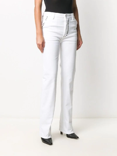 Shop Just Cavalli Studded Straight Jeans In White