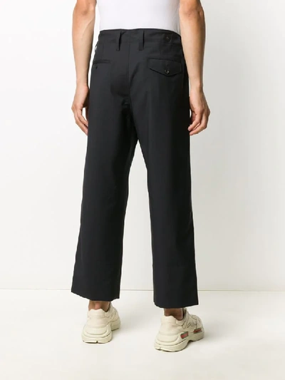 Shop Lanvin Crop Tailored Trousers In Blue