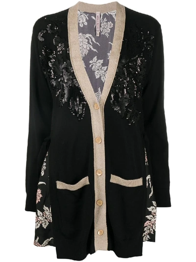 Shop Antonio Marras Oversized Sequined Cardigan In Black