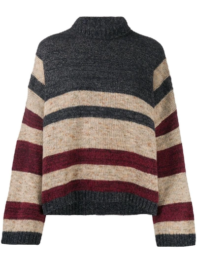 Shop Antonio Marras Striped Wool Jumper In Grey