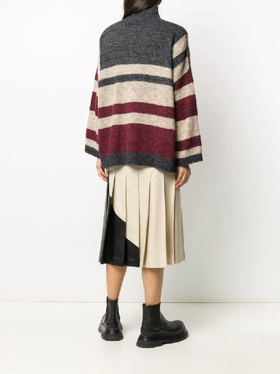 Shop Antonio Marras Striped Wool Jumper In Grey