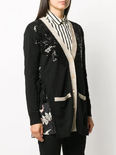 Shop Antonio Marras Oversized Sequined Cardigan In Black