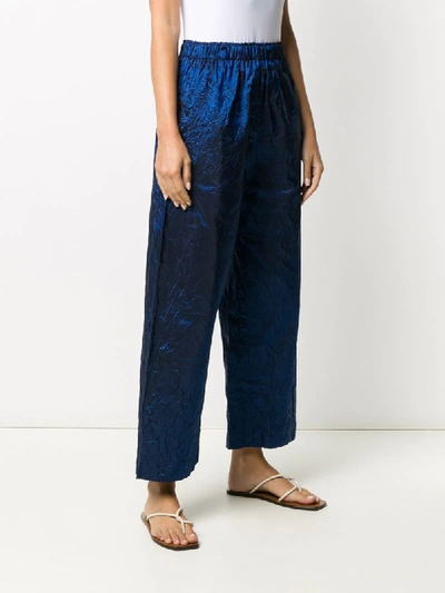 Shop Daniela Gregis Creased Pull-on Trousers In Blue