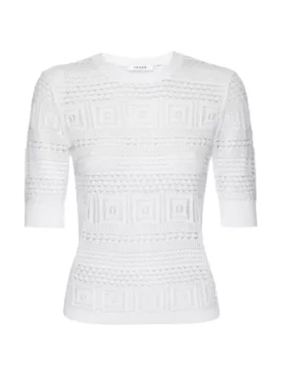 Shop Frame Open-stitch 70s Sweater In Off White