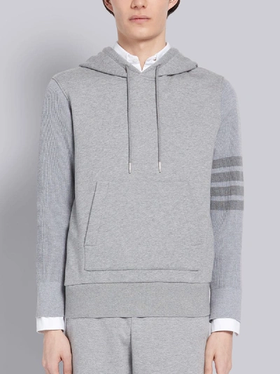 Thom Browne Grey Loopback 4-bar Hoodie In Grey