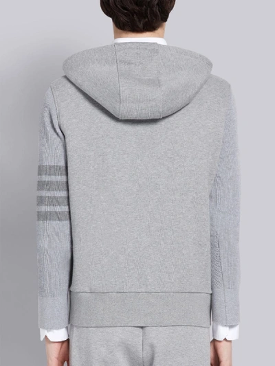 Thom Browne Grey Loopback 4-bar Hoodie In Grey
