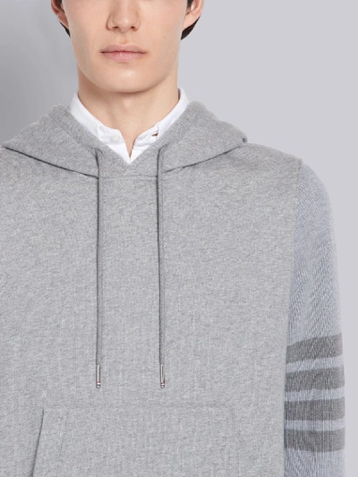 Thom Browne Grey Loopback 4-bar Hoodie In Grey