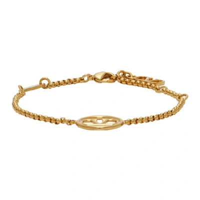 Shop Valentino Gold  Garavani Vlogo Bracelet In Cs4 Oro
