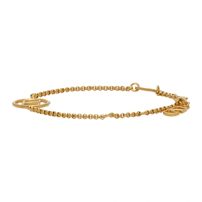 Shop Valentino Gold  Garavani Vlogo Bracelet In Cs4 Oro