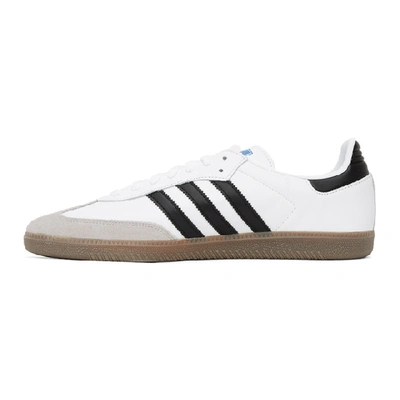 Shop Adidas Originals White Samba Og Sneakers In Blk/wht