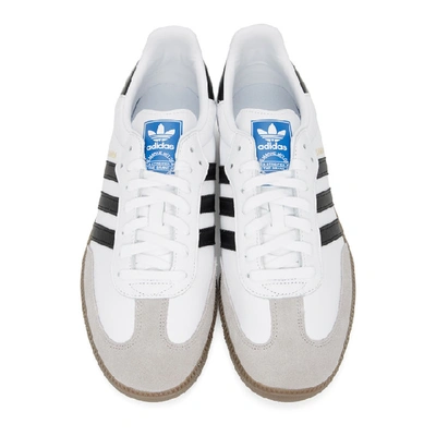 Shop Adidas Originals White Samba Og Sneakers In Blk/wht