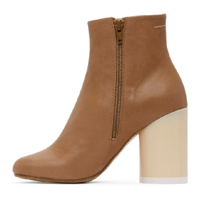 Shop Mm6 Maison Margiela Beige Ankle Boots In T2212 Sand