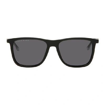 Shop Hugo Boss Boss Black Rectangular Sunglasses In 0003 Black