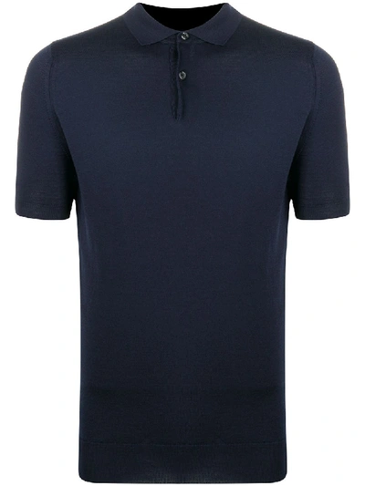 Shop John Smedley Fine-knit Polo Shirt In Blue