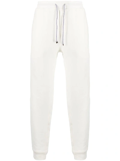Shop Brunello Cucinelli Slim-fit Track Pants In White