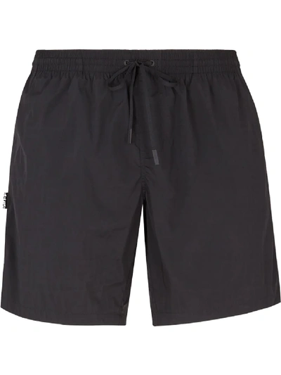 Shop Fendi Shaded-effect Ff Print Swim Shorts In Black