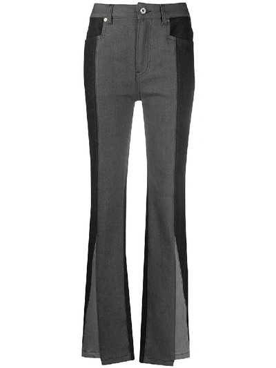 Shop Just Cavalli Panelled Bootcut Jeans In Black