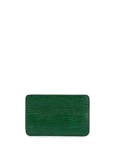 Pre-owned Louis Vuitton 1990 Épi Cardholder In Green
