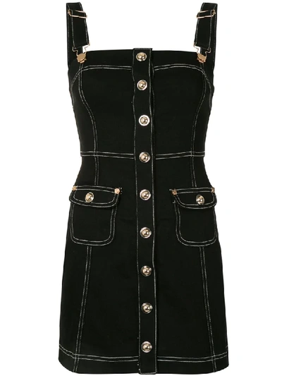 Shop Alice Mccall Button-down Pinafore Dress In Black