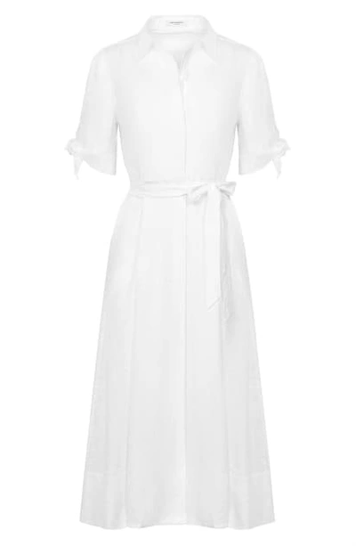 Shop Equipment Irenne Linen Shirtdress In Bright White