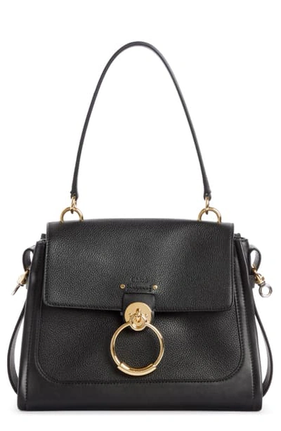 Shop Chloé Small Tess Leather Day Bag In Black