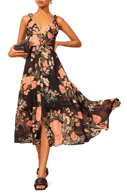 reformation floral midi dress