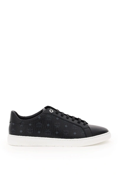 Shop Mcm Terrain Visetos Sneakers In Black (black)