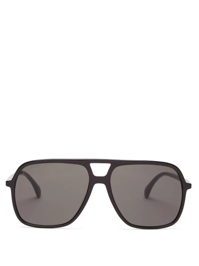Gucci Aviator Acetate Sunglasses In Black | ModeSens