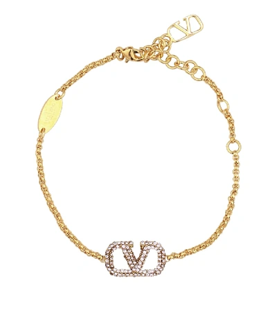 Shop Valentino Vlogo Bracelet In Gold